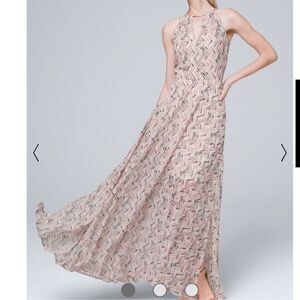 White House Black Market Chevron keyhole long elegant  Maxi Dress women’s 6 NWT